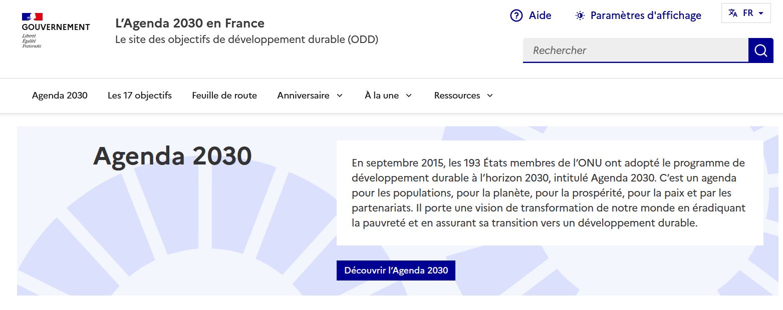 Site web agenda 2030